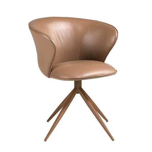 [4201] Chaise pivotante en similicuir camel
