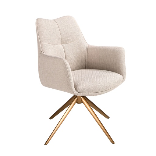 [4237] Chaise pivotante en tissu crème