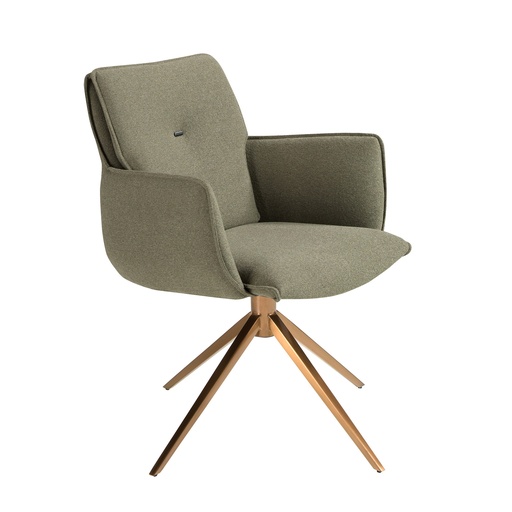 [4238] Chaise pivotante en tissu vert olive