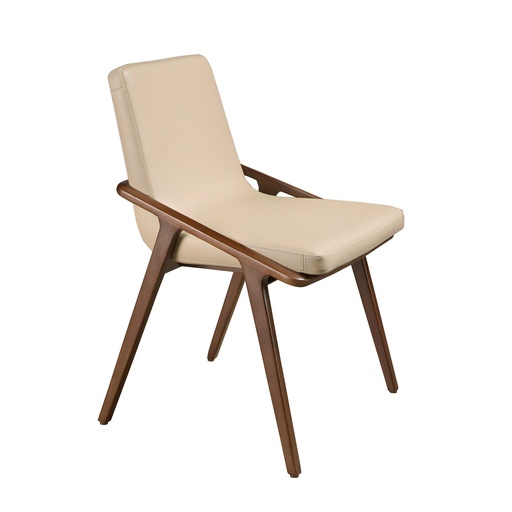 [4019] Chaise en similicuir vison