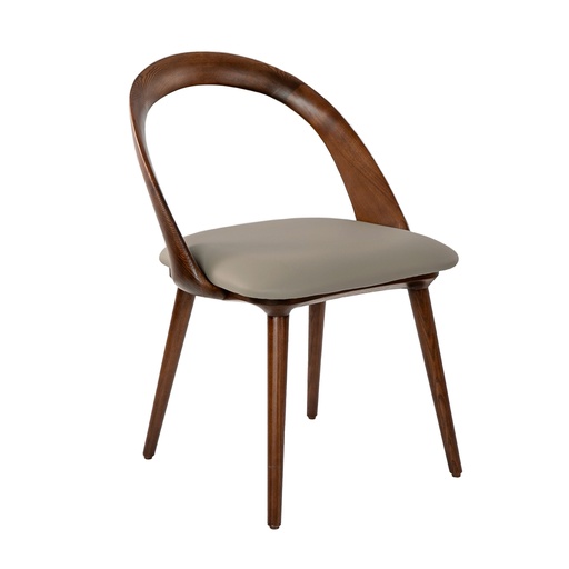 [4063] Chaise en similicuir noyer et vison