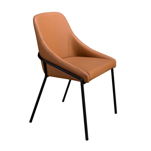 [4161] Chaise en similicuir orange