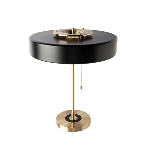 [8061] Tafellamp in verguld aluminium en zwart aluminium