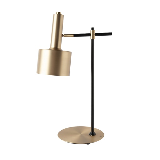 [8068] Tafellamp van verguld aluminium en zwart staal
